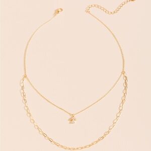 Julia Crystal Mushroom Layered Necklace, NWT